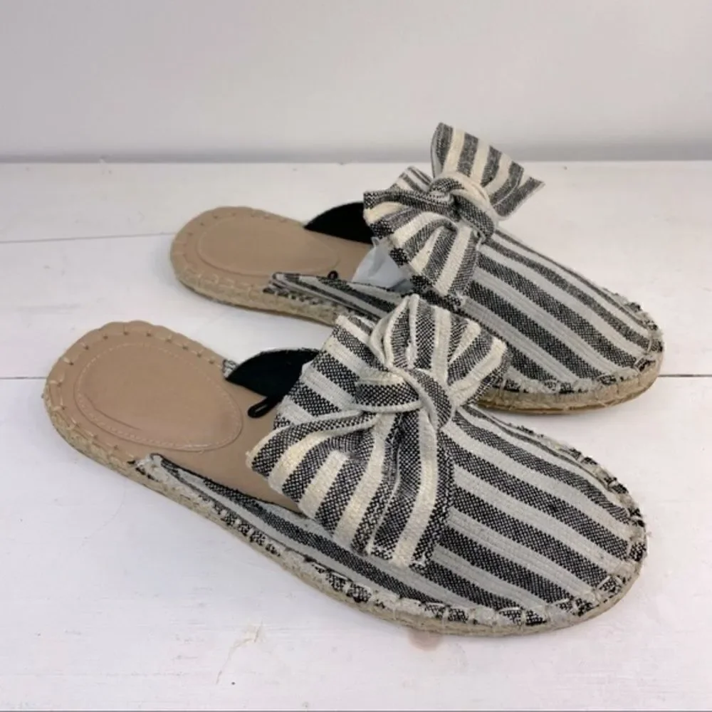LOFT | stripped espadrilles slip-on with front bow detail 7M